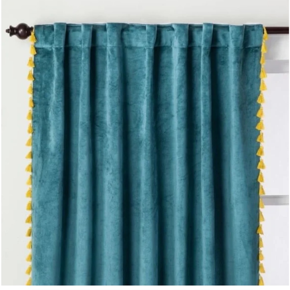 Opalhouse teal velvet curtains (2)